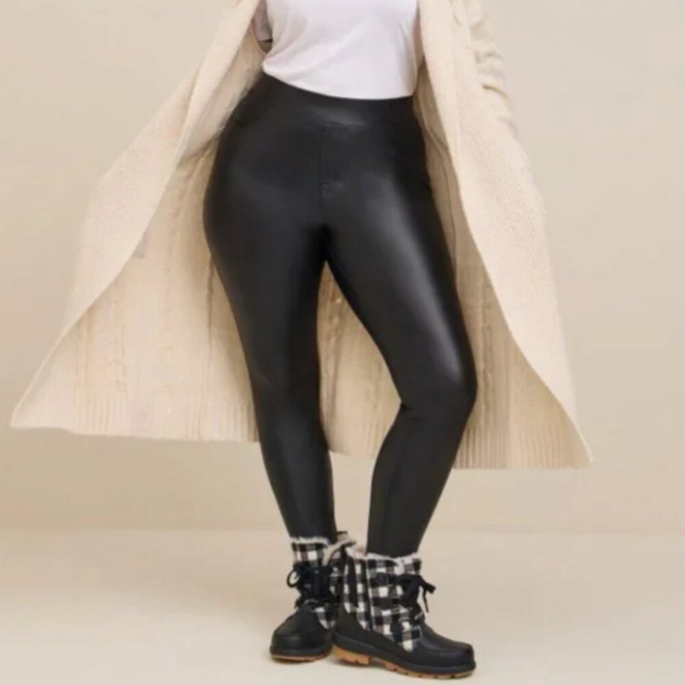 LuLaRoe Luxe Black Faux Leather Leggings SZ XL NEW!